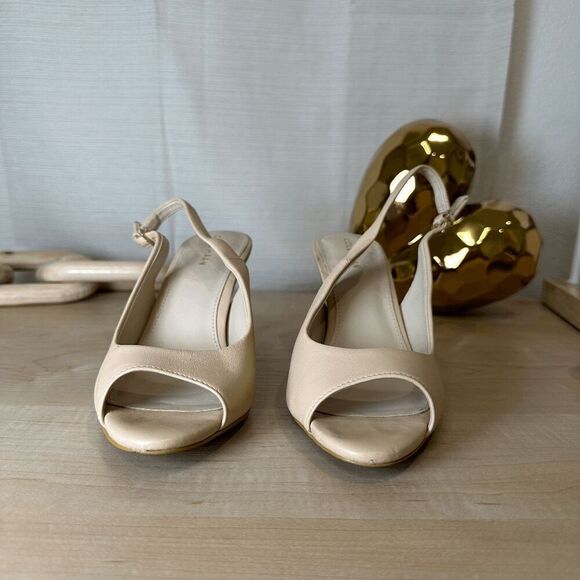 COLE HANN Maya Sling Back Nude Leather Pump - Picture 3 of 11